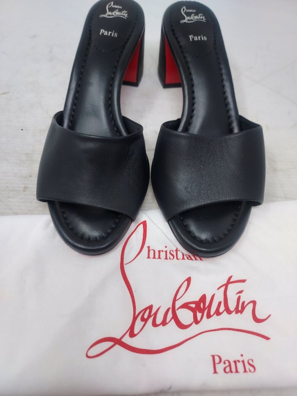 Christian Louboutin Black Jane Leather Heel Sandal - Picture 9 of 13